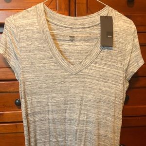 V-neck fitted heathered tee, Size L